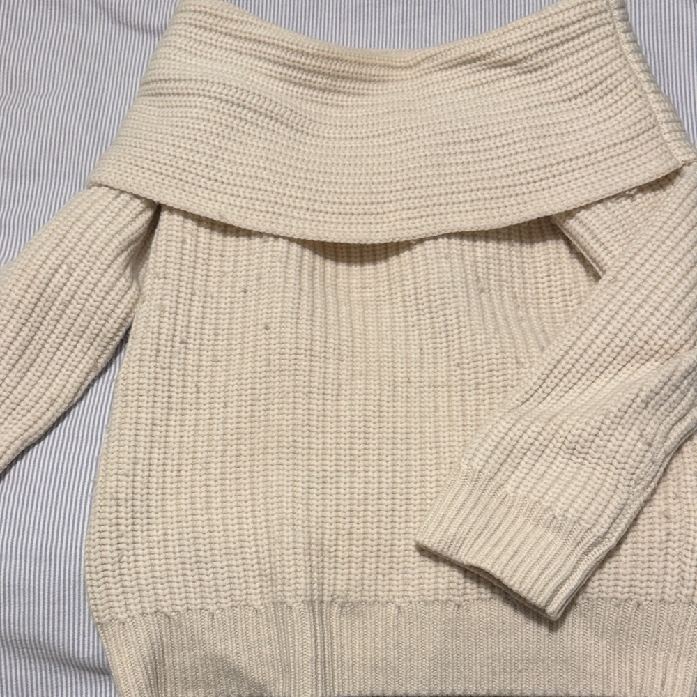 Aritzia Cream Off-Shoulder Sweater